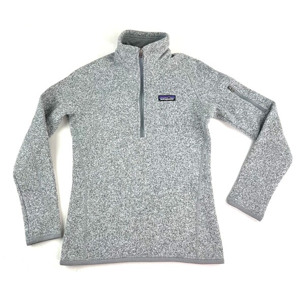 Patagonia Womens Better Sweater 1/4 Zip Fleece Heather Birch White Hiking XXS - Picture 1 of 9
